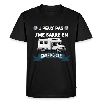 Camping camping-car et randonnée - T-shirt Premium bio Homme - noir - Devant - Nico (187cm)