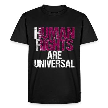 Human Rights Qatar Flag Slogan Gift - Men's Premium Organic T-Shirt - black - Front - Nico (187cm)