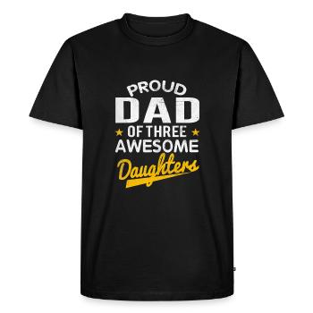 Fier papa de trois filles géniales fête des pères - T-shirt Premium bio Homme - noir - Devant - Nico (187cm)