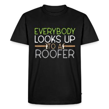 Couvreur Artisan Profession Toiture Artisanat Maison Construction - T-shirt Premium bio Homme - noir - Devant - Nico (187cm)