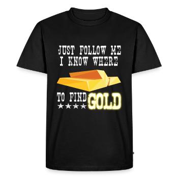 Gold Panner Gold Prospector Gold Miner Gold Gift - Men's Premium Organic T-Shirt - black - Front - Nico (187cm)