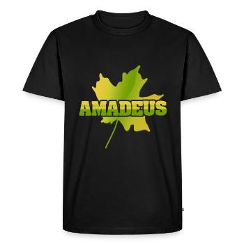 Autumn Maple Leaf Amadeus - Men's Premium Organic T-Shirt - black - Front - Nico (187cm)