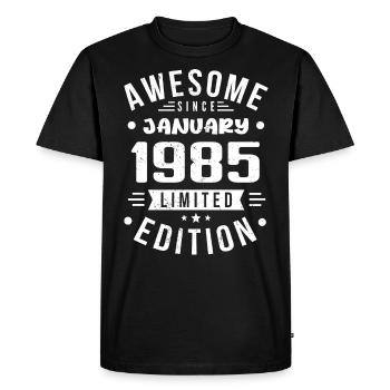 January 1985 - Birthday January 1985 I January 1985 - Men's Premium Organic T-Shirt - black - Front - Nico (187cm)