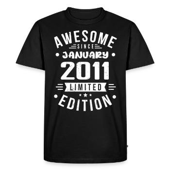 January 2011 - Birthday January 2011 I January 2011 - Men's Premium Organic T-Shirt - black - Front - Nico (187cm)