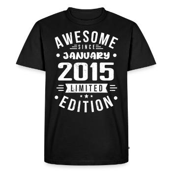 Janvier 2015 - Anniversaire Janvier 2015 I Janvier 2015 - T-shirt Premium bio Homme - noir - Devant - Nico (187cm)