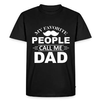 They call me Dad, Dad and Daddy - Men's Premium Organic T-Shirt - black - Front - Nico (187cm)