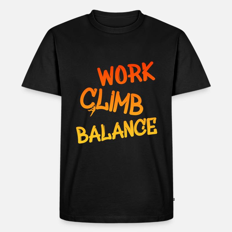 Klettern, Kletterer, Climb - Männer Premium Bio T-Shirt - Schwarz