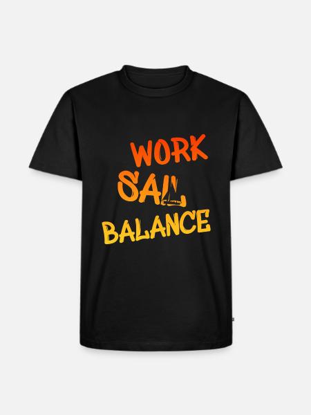 work sail balance - Männer Premium Bio T-Shirt - Schwarz