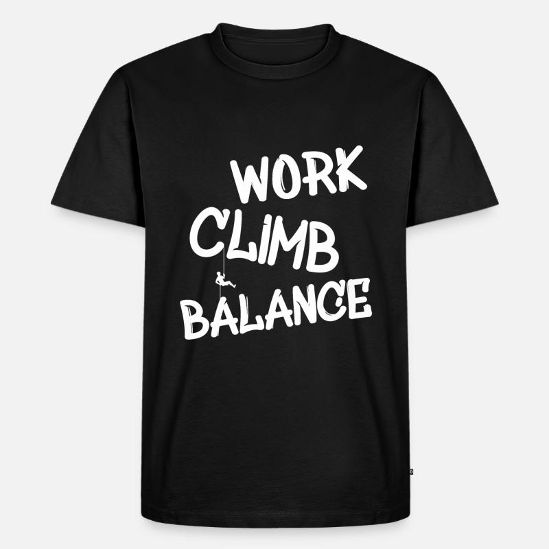 Klettern Kletterer Climbing Abseilen - Männer Premium Bio T-Shirt - Schwarz