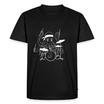 Octopus spielen Schlagzeug Schlagzeuger Geschenk - Männer Premium Bio T-Shirt - Schwarz - Vorne - Nico (187cm)
