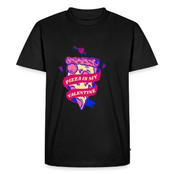 La pizza est mon cadeau drôle de Saint-Valentin pour la Saint-Valentin - T-shirt Premium bio Homme - noir - Devant - Nico (187cm)