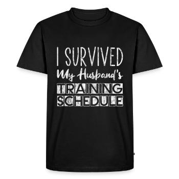 I Survived My Husband's Training Schedule 3 - Men's Premium Organic T-Shirt - black - Front - Nico (187cm)