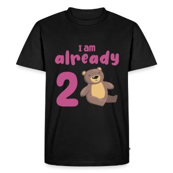 J’ai déjà 2 ans 2ème anniversaire - T-shirt Premium bio Homme - noir - Devant - Nico (187cm)