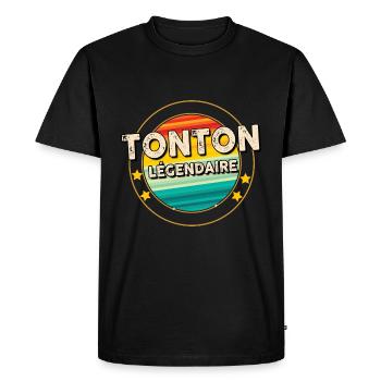 Tonton légendaire Idée cadeau Oncle - T-shirt Premium bio Homme - noir - Devant - Nico (187cm)