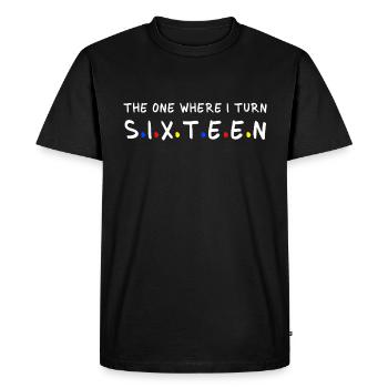 The One Where I Turn to Sixteen 16 Years Old - Men's Premium Organic T-Shirt - black - Front - Nico (187cm)