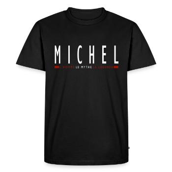 MICHEL prénom cadeau t-shirt personnalisé michel - T-shirt Premium bio Homme - noir - Devant - Nico (187cm)