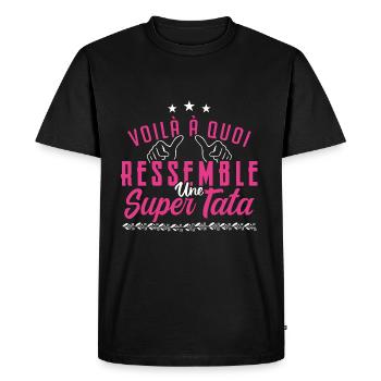 Super tata - T-shirt Premium bio Homme - noir - Devant - Nico (187cm)