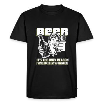 Beer Wakes Me Up Afternoon Gift - T-shirt Premium bio Homme - noir - Devant - Nico (187cm)