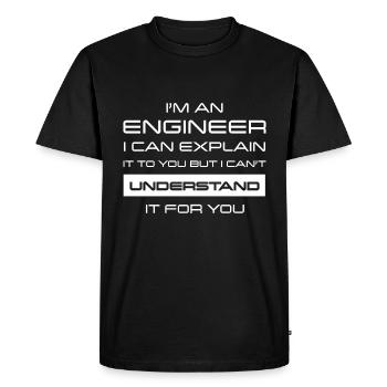 Ingenieur - Männer Premium Bio T-Shirt - Schwarz - Vorne - Nico (187cm)
