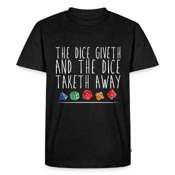 Les dés donnent et les dés emportent 3 - T-shirt Premium bio Homme - noir - Devant - Nico (187cm)