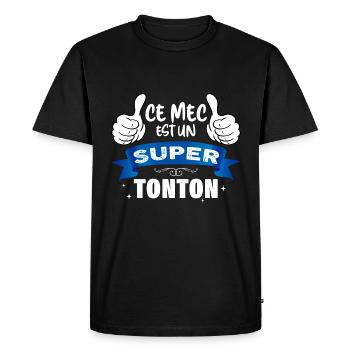 Tonton idée cadeau oncle suepr tonton - T-shirt Premium bio Homme - noir - Devant - Nico (187cm)