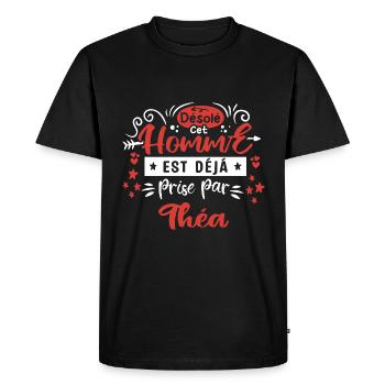 Cadeau Homme déja pris par Théa - T-shirt Premium bio Homme - noir - Devant - Nico (187cm)