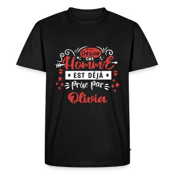 Cadeau Homme déja pris par Olivia - T-shirt Premium bio Homme - noir - Devant - Nico (187cm)