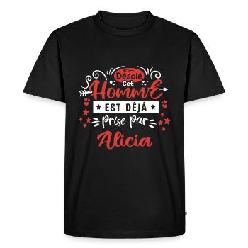 Cadeau Homme déja pris par Alicia - T-shirt Premium bio Homme - noir - Devant - Nico (187cm)