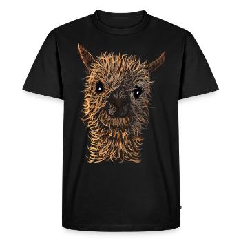 tête d’alpaga mignon - T-shirt Premium bio Homme - noir - Devant - Nico (187cm)