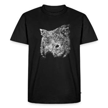 Wombat Zeichnung - Männer Premium Bio T-Shirt - Schwarz - Vorne - Nico (187cm)