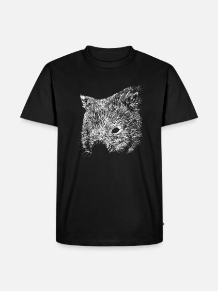 Wombat Zeichnung - Männer Premium Bio T-Shirt - Schwarz