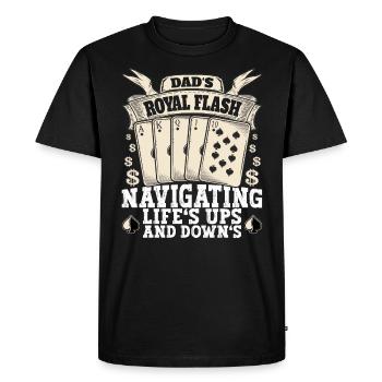 Le Royal Flash de papa naviguant dans les hauts et les bas de Lief - T-shirt Premium bio Homme - noir - Devant - Nico (187cm)
