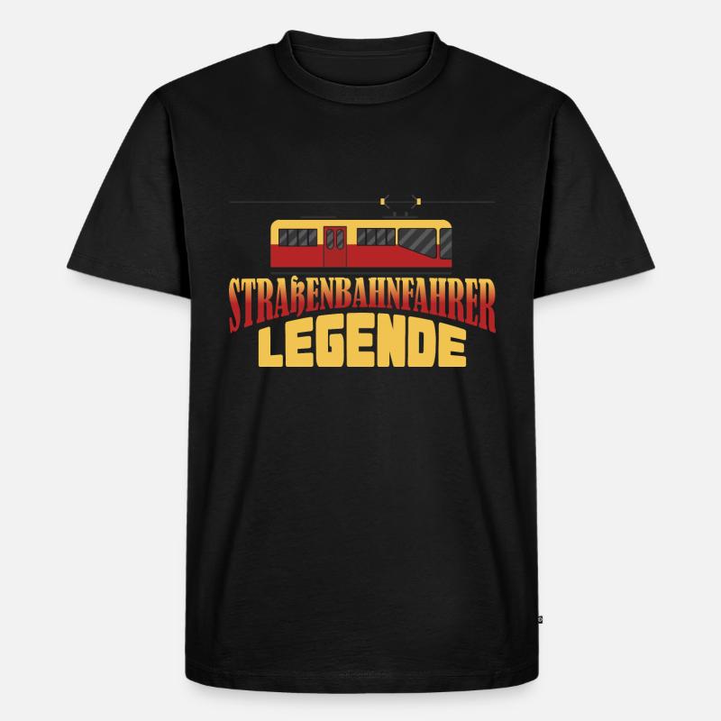Straßenbahnfahrer Legende - Männer Premium Bio T-Shirt - Schwarz