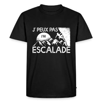 J'peux pas j'ai ESCALADE cadeau escalade bloc - T-shirt Premium bio Homme - noir - Devant - Nico (187cm)