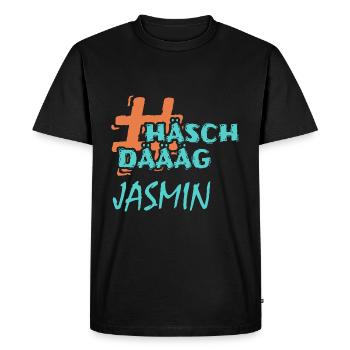 Hashtag Jasmin - T-shirt Premium bio Homme - noir - Devant - Nico (187cm)