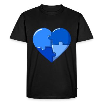 Autisme coeur Blue Puzzle - T-shirt Premium bio Homme - noir - Devant - Nico (187cm)