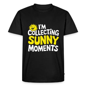 Moments d’été ensoleillés Vibrations Soleil d’été - T-shirt Premium bio Homme - noir - Devant - Nico (187cm)