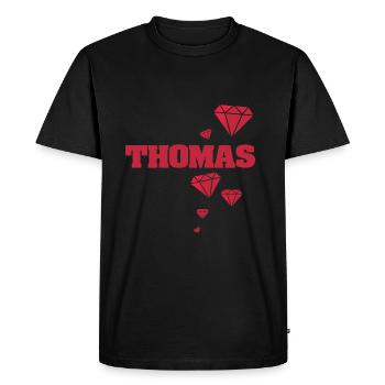 Gift idea Thomas - Men's Premium Organic T-Shirt - black - Front - Nico (187cm)