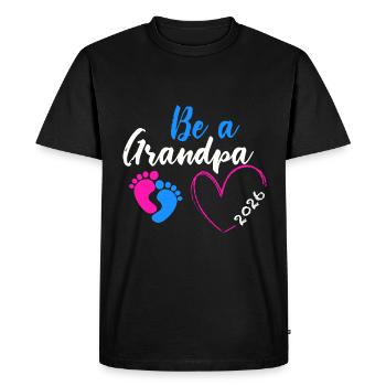 Be A Grandpa 2026 Coeur Pieds de Bébé - T-shirt Premium bio Homme - noir - Devant - Nico (187cm)