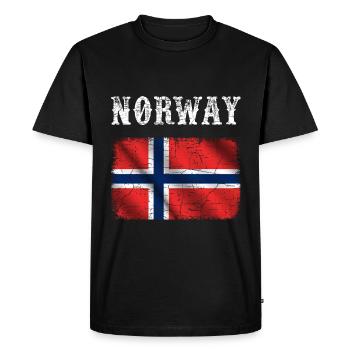 Norway flag Norwegen Fahne Grunge - Men's Premium Organic T-Shirt - black - Front - Nico (187cm)