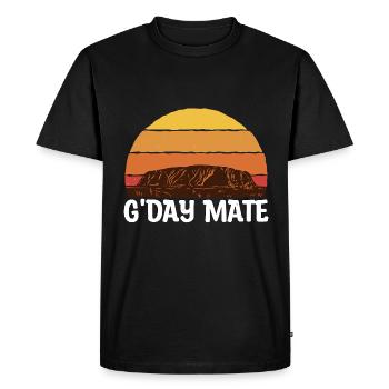 Australia G'Day Mate Ayers Rock Gift - Men's Premium Organic T-Shirt - black - Front - Nico (187cm)