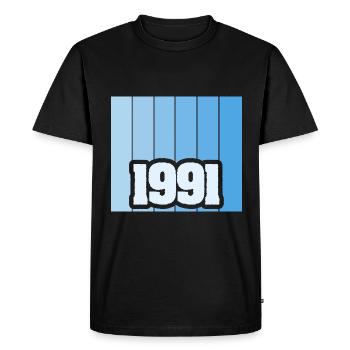 Year 1991 - Men's Premium Organic T-Shirt - black - Front - Nico (187cm)