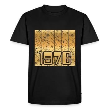 Year 1976 - Men's Premium Organic T-Shirt - black - Front - Nico (187cm)