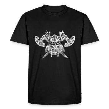 Viking fighter - Men's Premium Organic T-Shirt - black - Front - Nico (187cm)