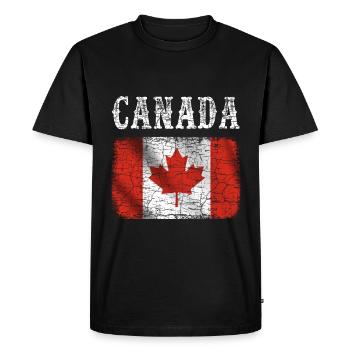 Drapeau du Canada Vintage Canada - T-shirt Premium bio Homme - noir - Devant - Nico (187cm)