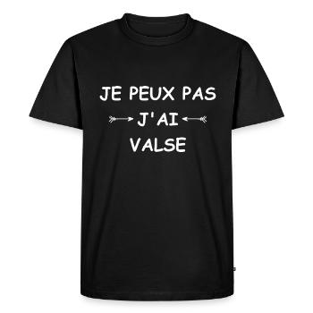 Je peux pas j'ai Valse - T-shirt Premium bio Homme - noir - Devant - Nico (187cm)