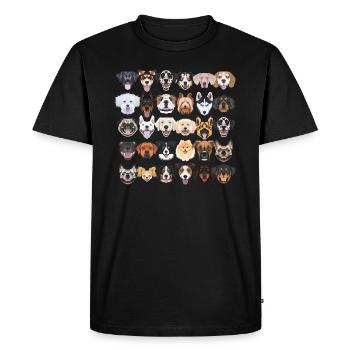 Illustration - Lots of laughing and pretty dogs - Men's Premium Organic T-Shirt - black - Front - Nico (187cm)