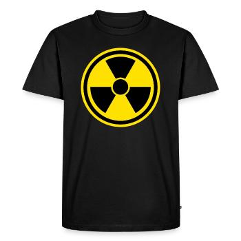 Panneau d'avertissement Nucléaire - T-shirt Premium bio Homme - noir - Devant - Nico (187cm)