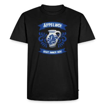 Lustige Geschenkidee Apfelwein, Äppler und Bembel - Männer Premium Bio T-Shirt - Schwarz - Vorne - Nico (187cm)