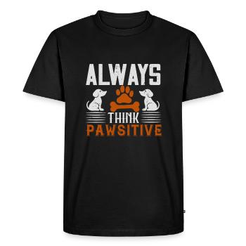 L'amour des chiens - toujours pawsitifs - T-shirt Premium bio Homme - noir - Devant - Nico (187cm)